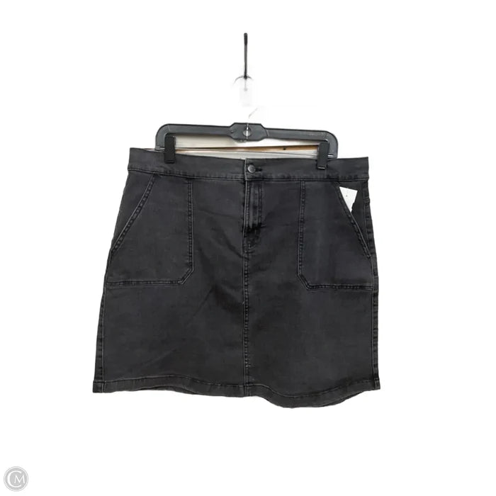 Skirt Midi By Dip In Black Denim, Size: Xl