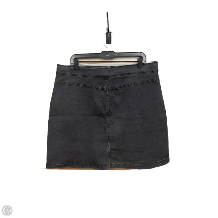 Skirt Midi By Dip In Black Denim, Size: Xl