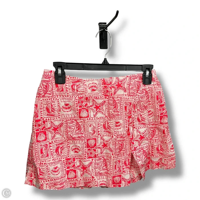Skort Designer By Lilly Pulitzer In Pink & White, Size: S