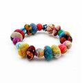 Small Aasha Bracelet - Elastic Oval and Round Bead Bracelet