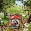 Smart Garden Doormouse planter moulded as a mouse peeping from an arched wooden door, shown unplanted