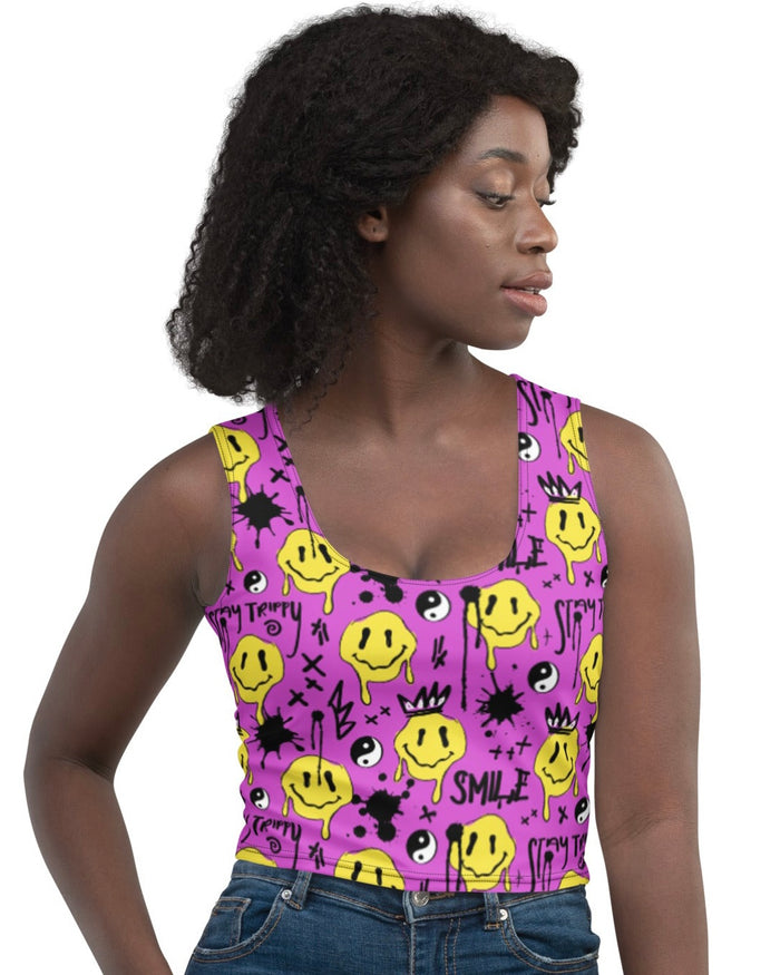 Smile Splatter Crop Top, Crop Top, - One Stop Rave