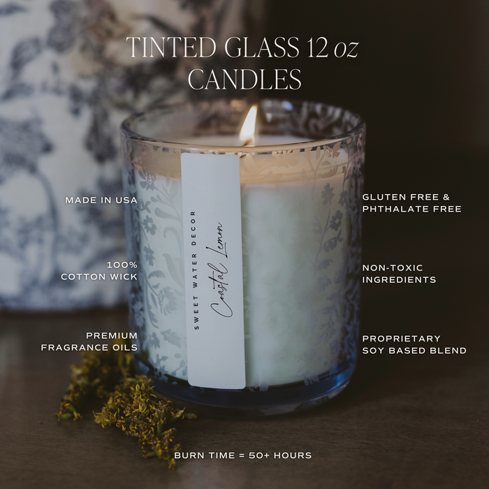 Spa Day Candle Blue Tinted Jar