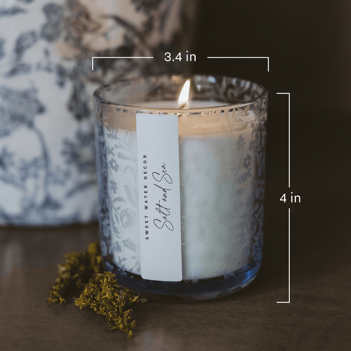 Spa Day Candle Blue Tinted Jar