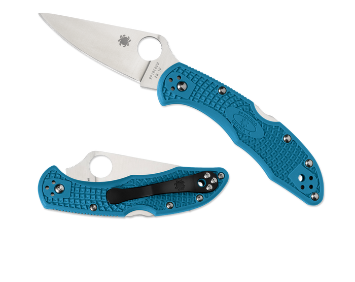 Spyderco Delica 4 - Flat Ground - Plain Edge - Blue FRN - C11FPBL - SNK/WTO - Home Office