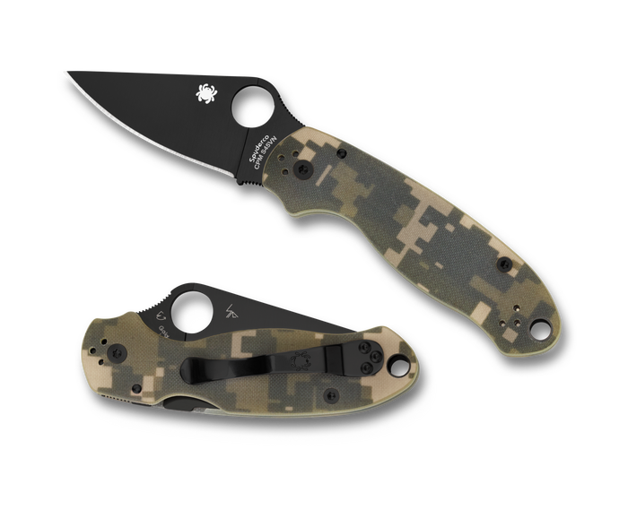 Spyderco Para 3 - Digi Camo G10  Plain Edge Black Blade - C223GPCMOBK - SNK/WTO - Home Office