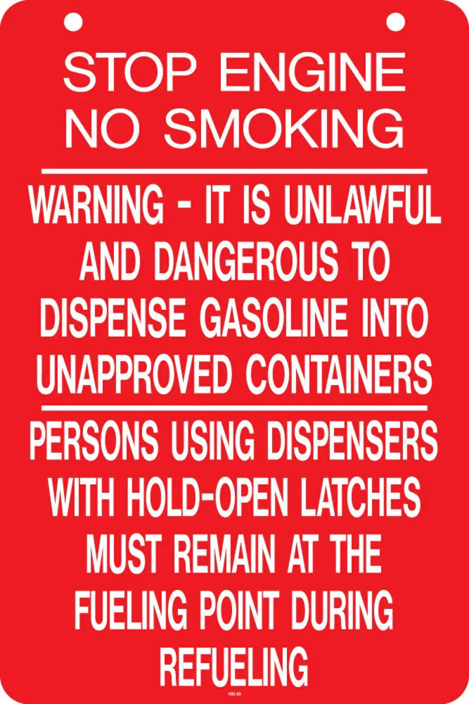 Stop Engine No Smoking Aluminum Bracket Sign - 16"w x 24"h - UnitedSign