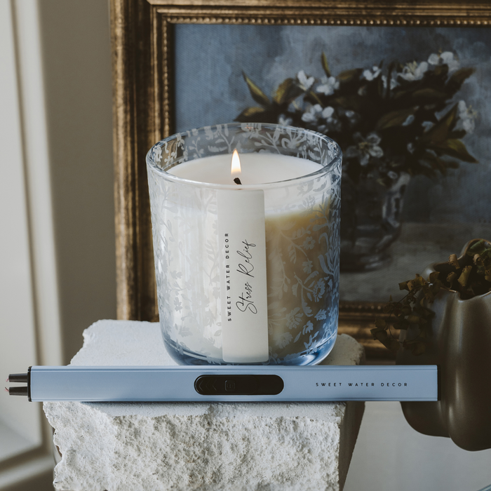 Stress Relief Candle Blue Tinted Jar