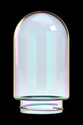 Iridescent glass concentrate container.