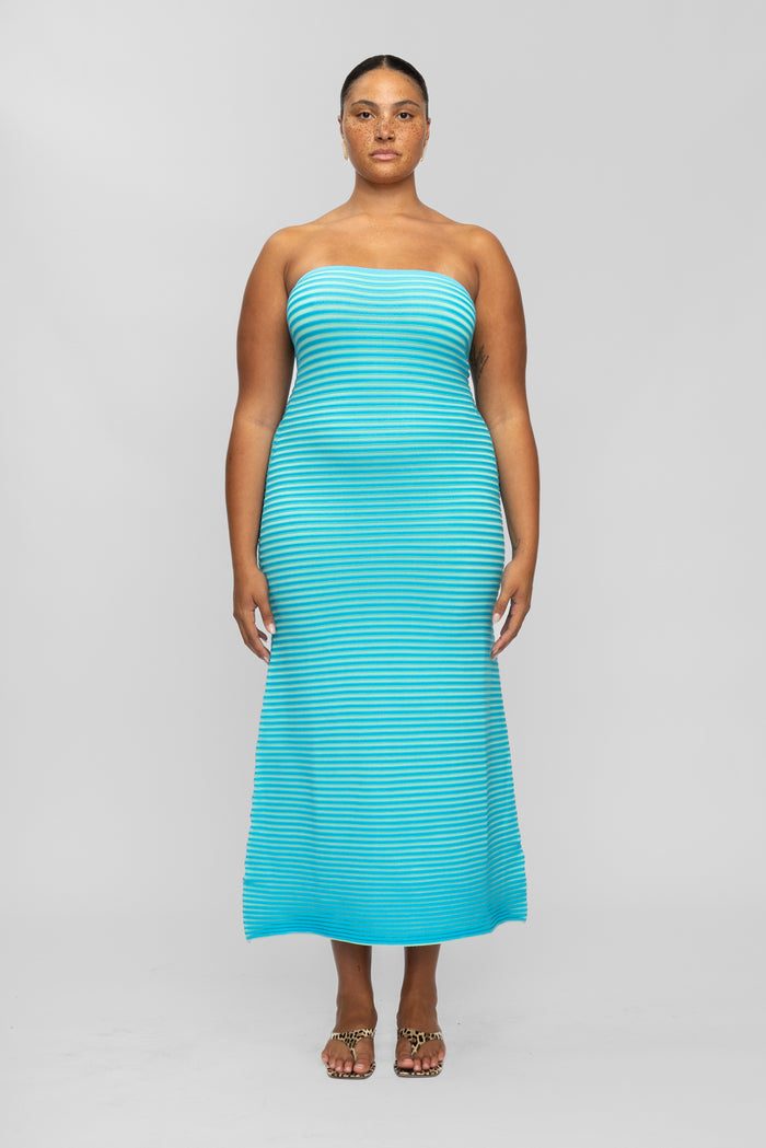 Sunmor Knit Maxi Dress - Aqua