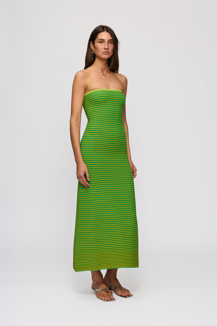 Sunmor Knit Maxi Dress - Lime