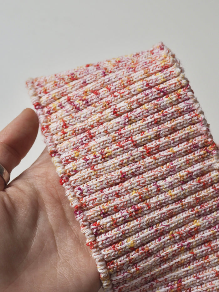 Sunset Flecked Chunky Cotton Ribbed Cuff 8cm