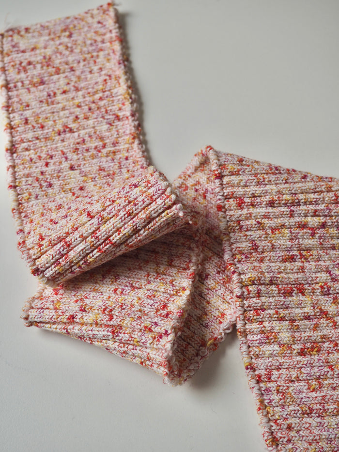 Sunset Flecked Chunky Cotton Ribbed Cuff 8cm