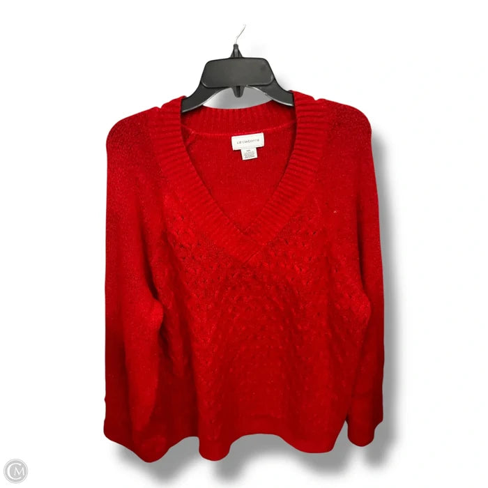 Sweater By Liz Claiborne In Red, Size: Xxl