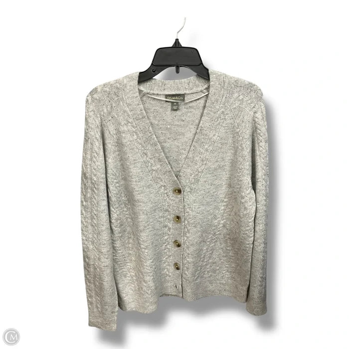 Sweater Cardigan By Style And Company In Grey, Size: Mp