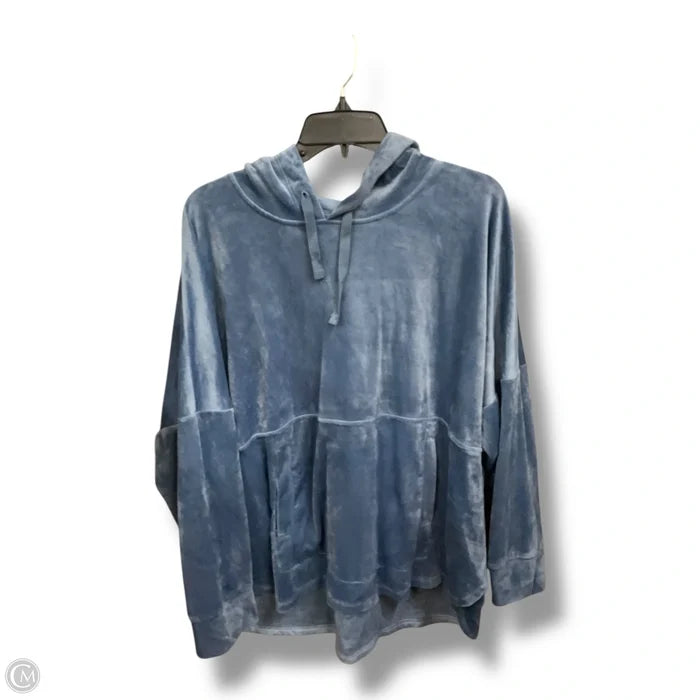Sweatshirt Hoodie By Donna Karan In Blue, Size: Xl
