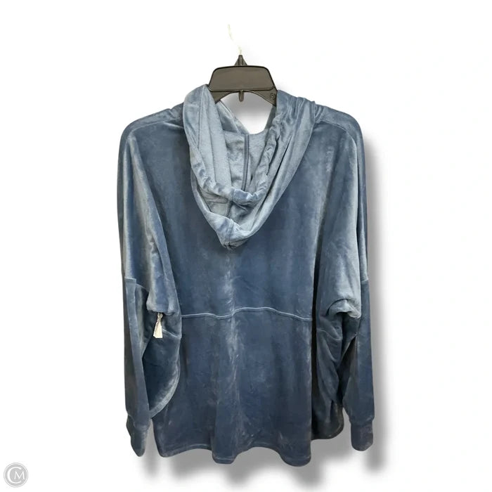 Sweatshirt Hoodie By Donna Karan In Blue, Size: Xl