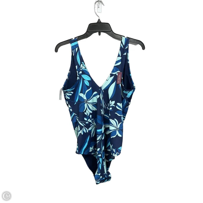 Swimsuit By Clothes Mentor In Blue, Size: 1x