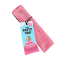 Tatty Yak strawberry flavoured yak milk chew for dogs, a hard pale pink-tinted bar