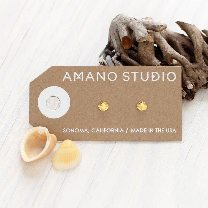 Tiny Shell Stud Earrings