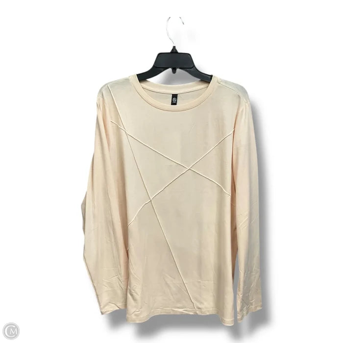 Top 3/4 Sleeve Basic By Cme In Cream, Size: 2x