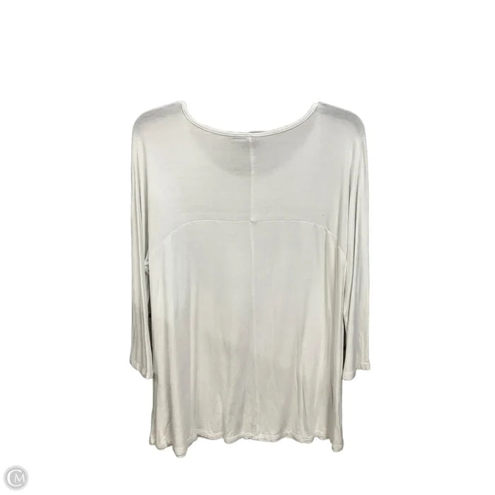 Top 3/4 Sleeve Basic By New Directions In White, Size: L