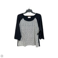 Top 3/4 Sleeve By Bobbie Brooks In Blue & White, Size: 2