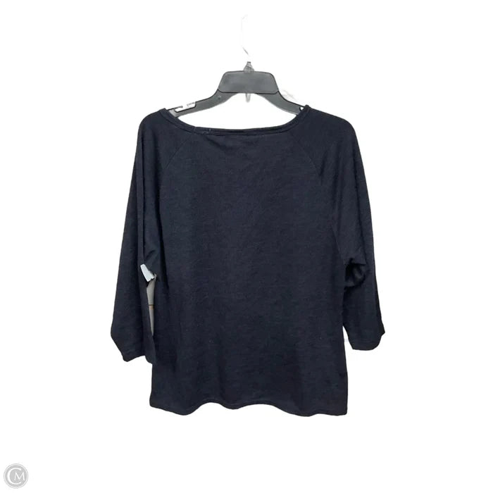 Top 3/4 Sleeve By Bobbie Brooks In Blue & White, Size: 2