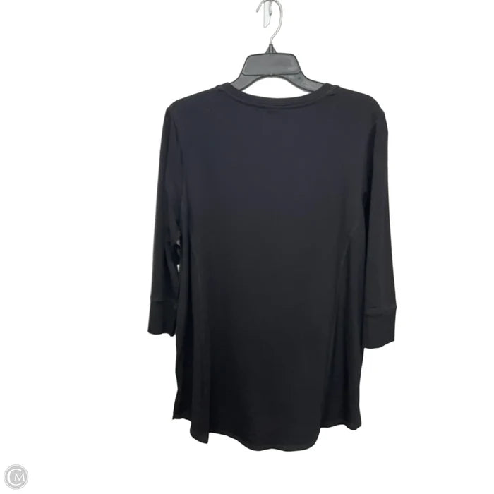 Top 3/4 Sleeve By Chicos In Black, Size: L