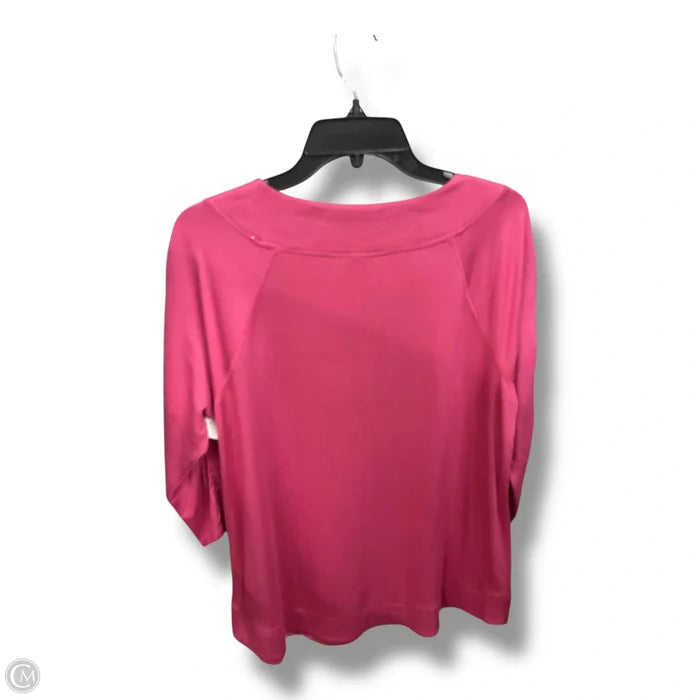 Top 3/4 Sleeve By Chicos In Pink, Size: Lp