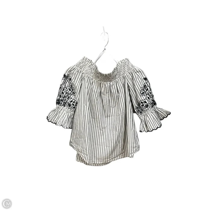 Top 3/4 Sleeve By Chicos In Striped Pattern, Size: S