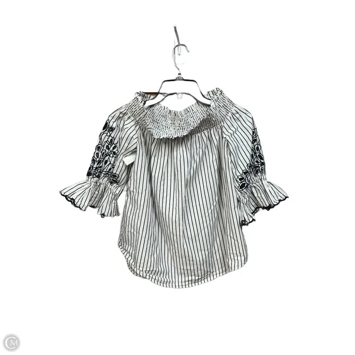 Top 3/4 Sleeve By Chicos In Striped Pattern, Size: S