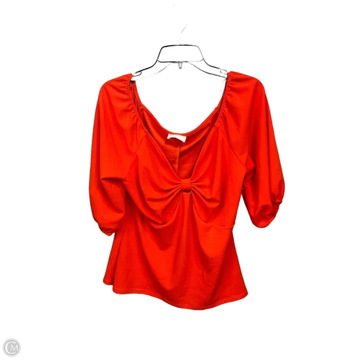 Top 3/4 Sleeve By Clothes Mentor In Orange, Size: 1x