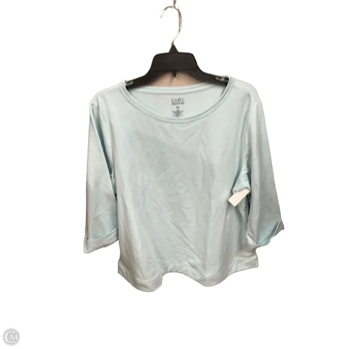 Top 3/4 Sleeve By Croft And Barrow In Blue, Size: Xlp