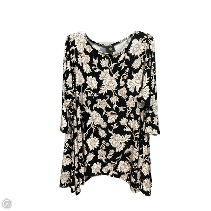 Top 3/4 Sleeve By Jm Collections In Floral Print, Size: 2x