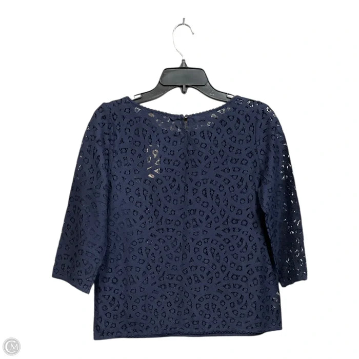Top 3/4 Sleeve By Loft In Blue & Brown, Size: Sp