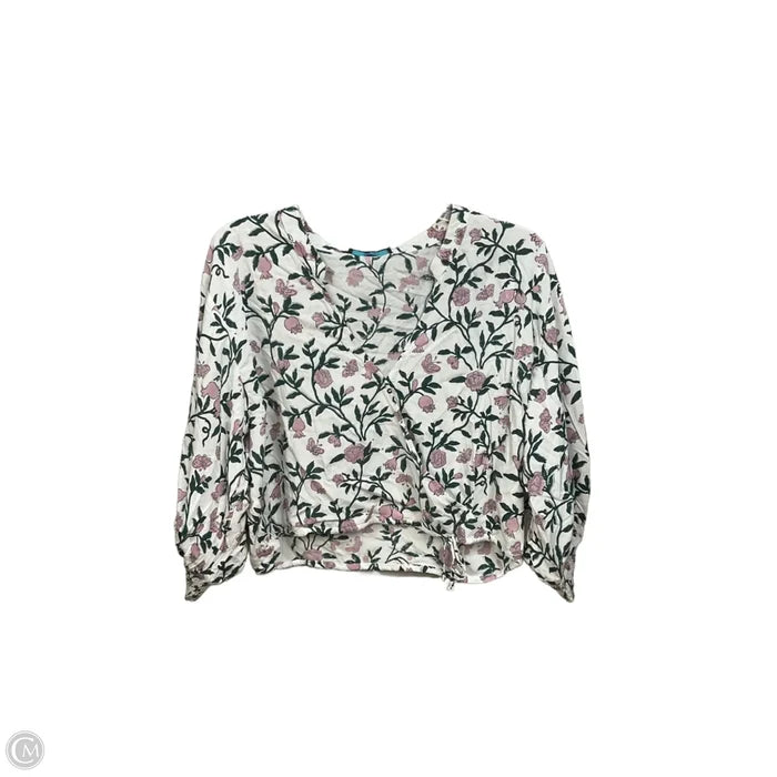 Top 3/4 Sleeve By Shore In Floral Print, Size: S