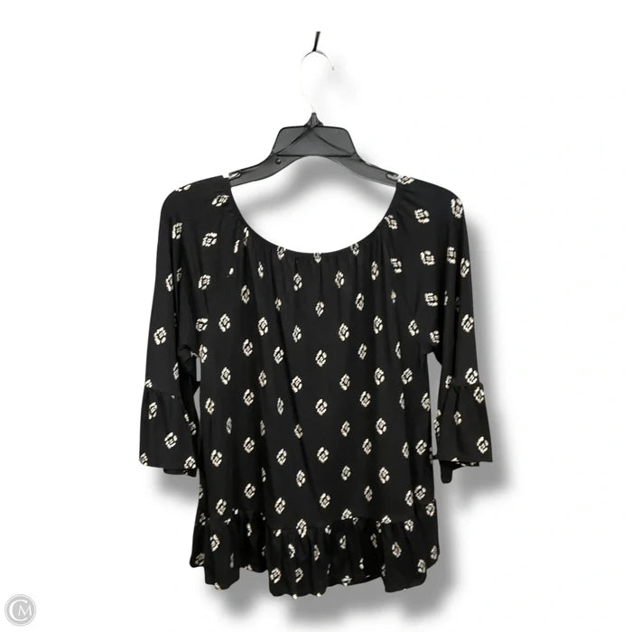 Top 3/4 Sleeve By Style And Company In Black & Orange, Size: S