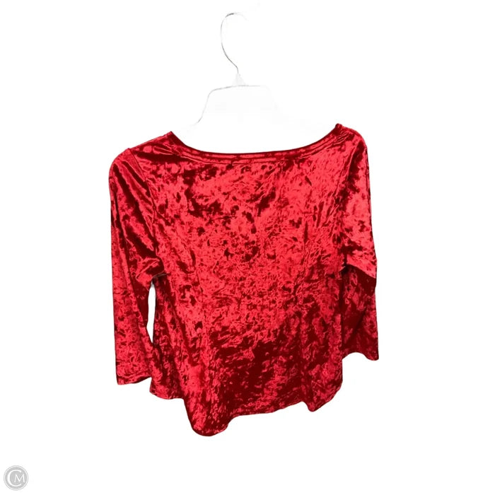 Top 3/4 Sleeve By Westport In Red, Size: S