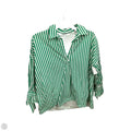 Top 3/4 Sleeve By Zara In Green & White, Size: M