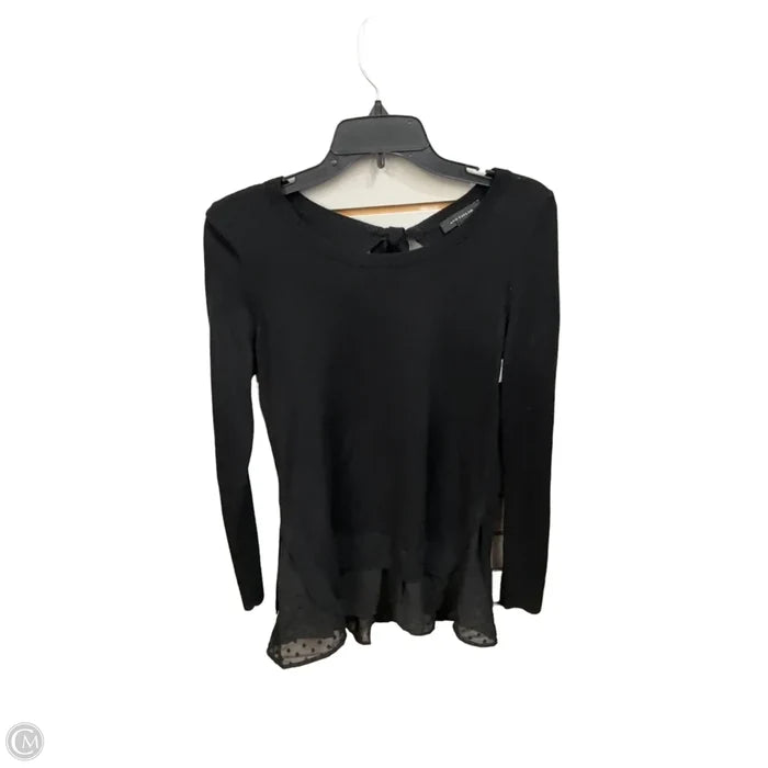 Top Long Sleeve Basic By Ann Taylor In Black, Size: M