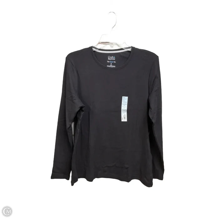 Top Long Sleeve Basic By Croft And Barrow In Black, Size: Xl