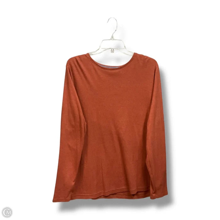 Top Long Sleeve Basic By Croft And Barrow In Orange, Size: 1x