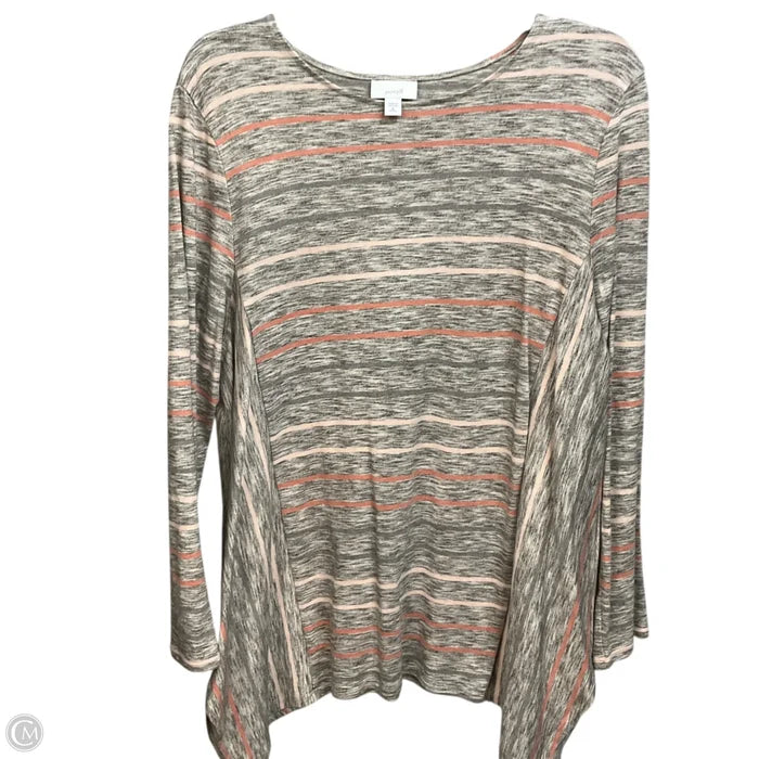 Top Long Sleeve Basic By J. Jill In Striped Pattern, Size: Xlp