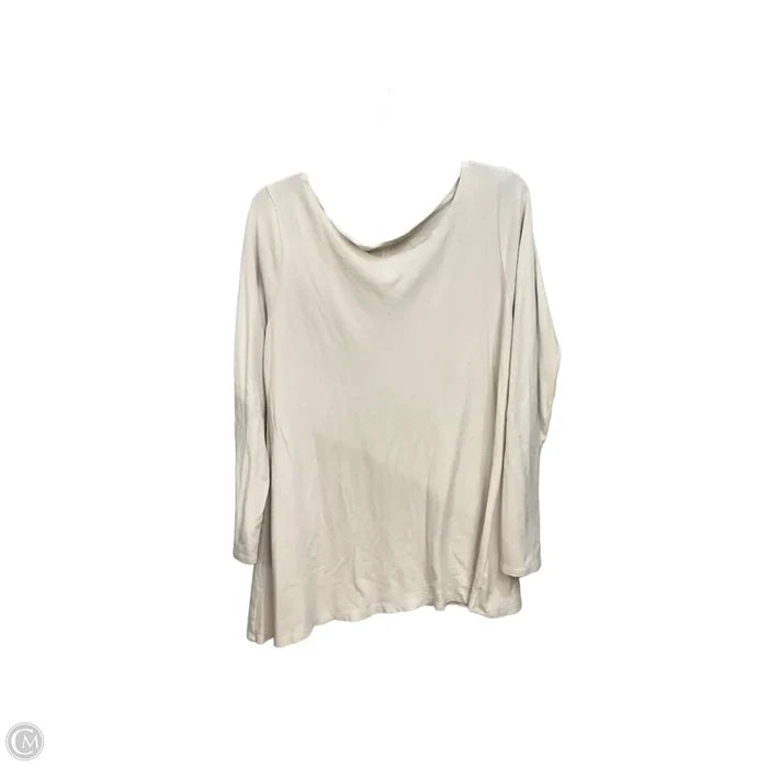 Top Long Sleeve Basic By Joan Vass In Grey, Size: Xl