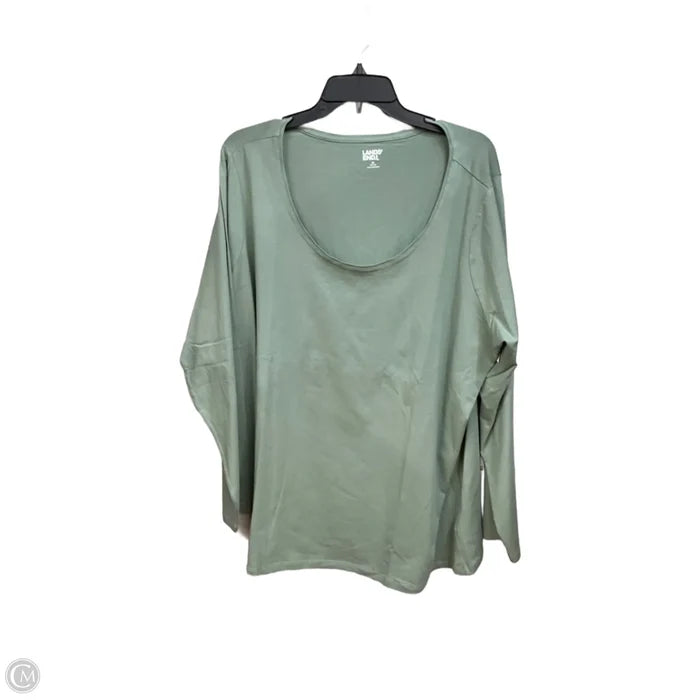 Top Long Sleeve Basic By Lands End In Green, Size: 3x