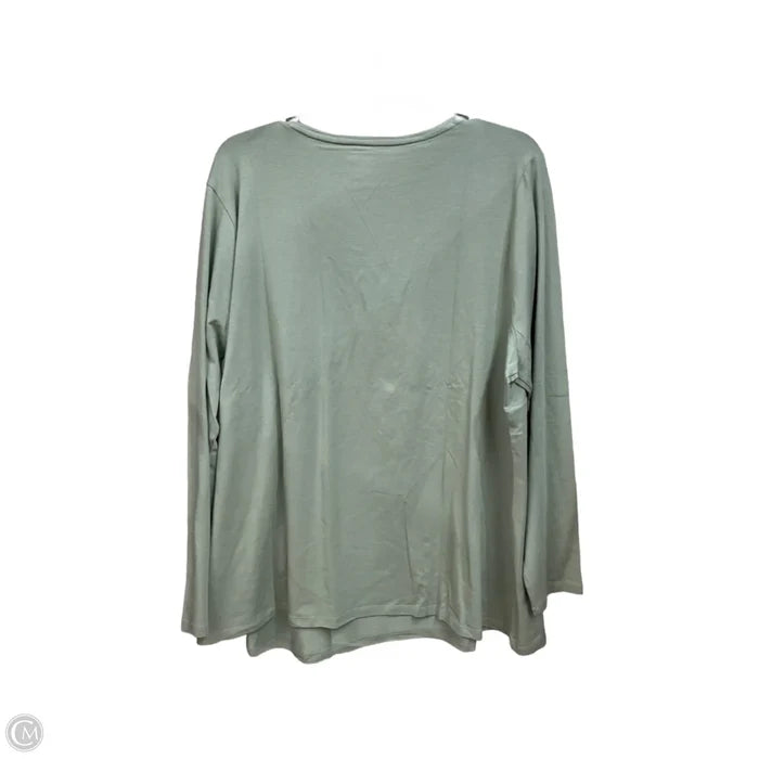 Top Long Sleeve Basic By Lands End In Green, Size: 3x