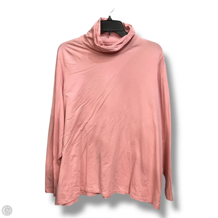 Top Long Sleeve Basic By Lands End In Pink, Size: 3x