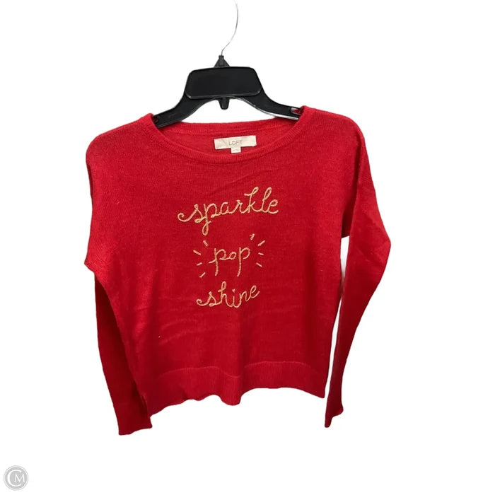 Top Long Sleeve Basic By Loft In Red, Size: Xs