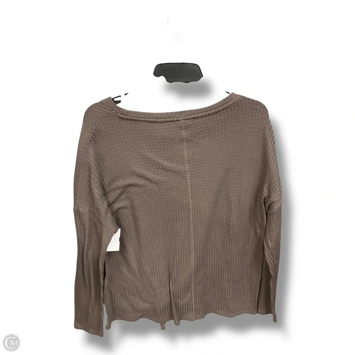 Top Long Sleeve Basic By Olivia Sky In Taupe, Size: S